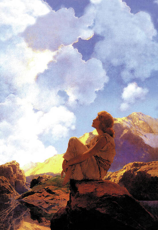 Sky Poster featuring the painting Morning (Spring) #1 by Maxfield Parrish