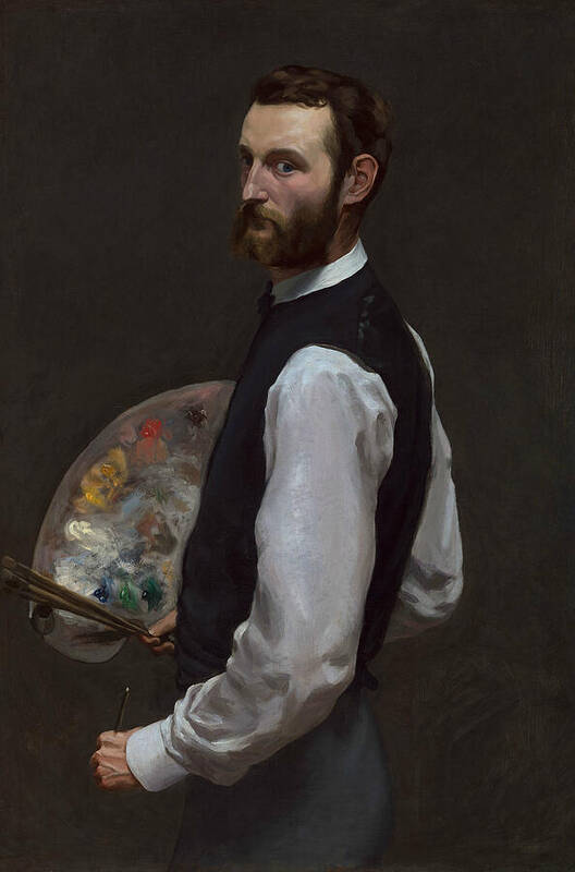 19th Century Art Poster featuring the painting Self-Portrait, from 1865-1866 by Frederic Bazille