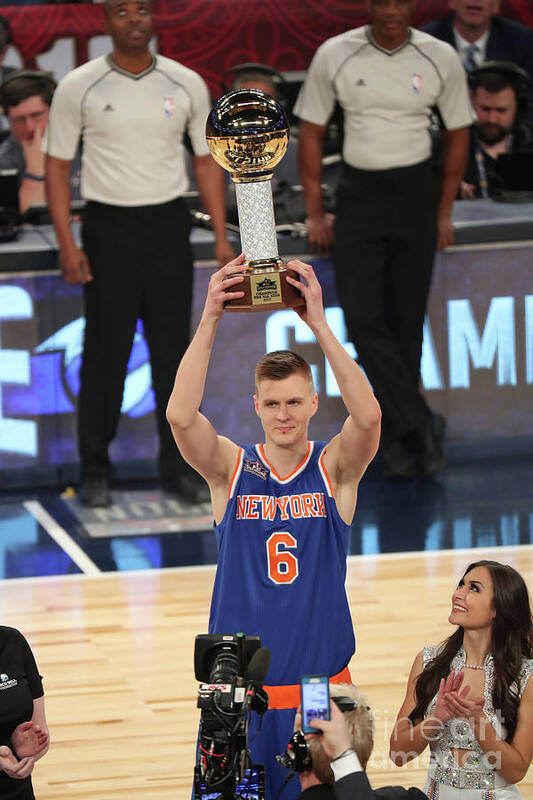 Kristaps Porzingis Poster featuring the photograph Taco Bell Skills Challenge 2017 #1 by Joe Murphy