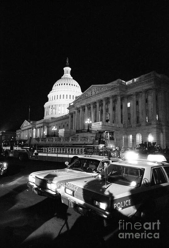 1980-1989 Poster featuring the photograph U.s. Capitol Bombing #1 by Bettmann