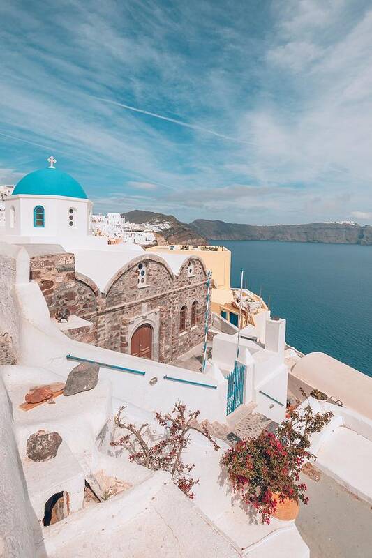 Landscape Poster featuring the photograph View Of Oia The Most Beautiful Village #1 by Levente Bodo