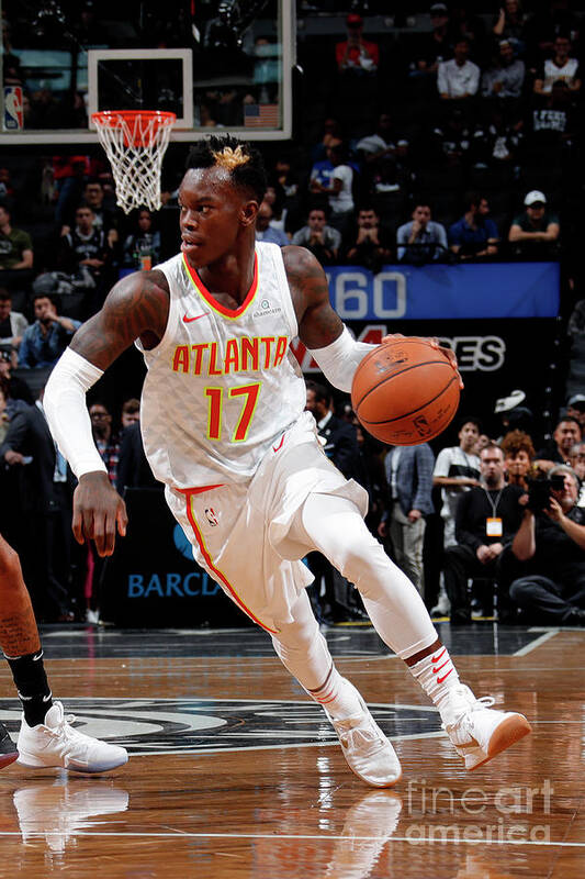 Dennis Schroder Poster featuring the photograph Atlanta Hawks V Brooklyn Nets #10 by Nathaniel S. Butler