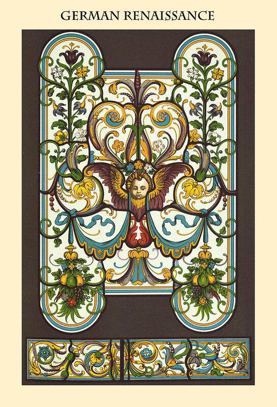 German Renaissance Poster featuring the painting Ornament-GERMAN RENAISSANCE #12 by Racinet