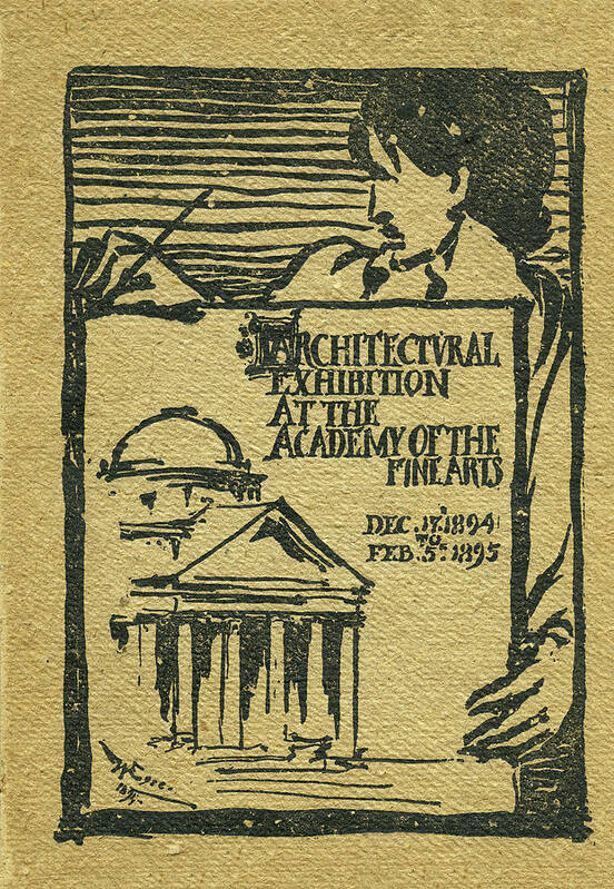 Pennsylvania Academy Of The Fine Arts Poster featuring the mixed media 1894-95 Catalogue of the Architectural Exhibition at the Pennsylvania Academy of the Fine Arts by Wilson Eyre Jr
