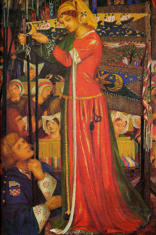 Pre-raphaelite Poster featuring the painting Before the Battle #2 by Dante Gabriel Rossetti