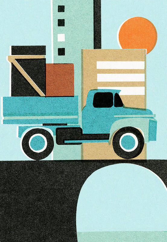 Automotive Poster featuring the drawing Hauling truck #2 by CSA Images