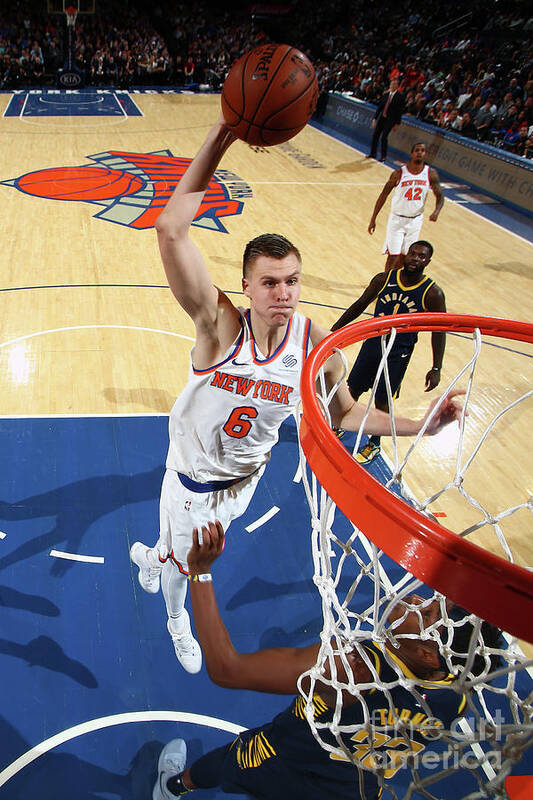 Kristaps Porzingis Poster featuring the photograph Indiana Pacers V New York Knicks #2 by Nathaniel S. Butler