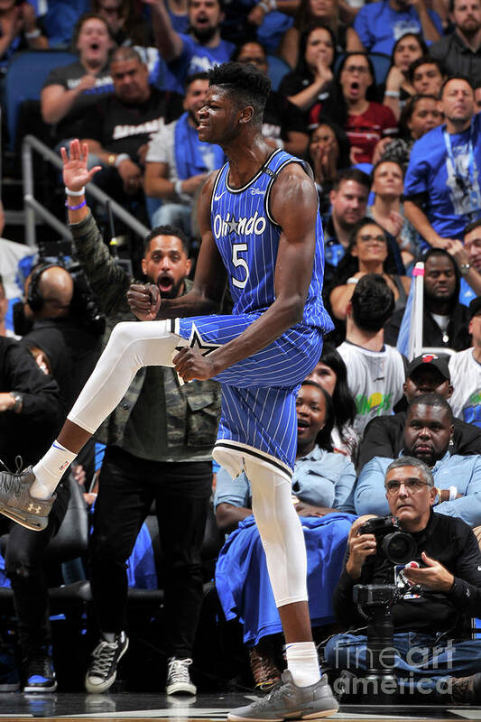 Mohamed Bamba Poster featuring the photograph Miami Heat V Orlando Magic #2 by Gary Bassing