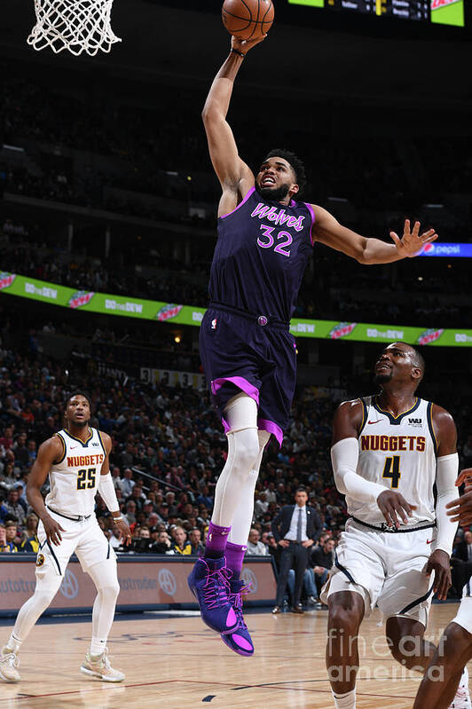 Karl-anthony Towns Poster featuring the photograph Minnesota Timberwolves V Denver Nuggets #2 by Garrett Ellwood