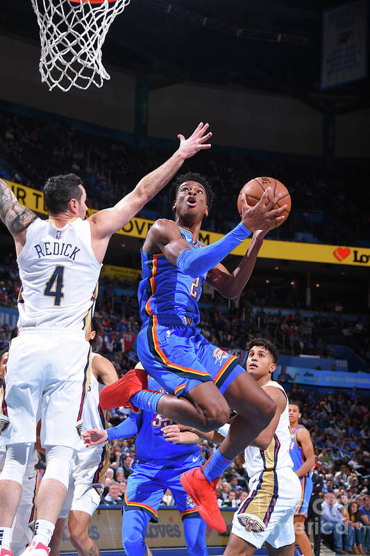 Shai Gilgeous-alexander Poster featuring the photograph New Orleans Pelicans V Oklahoma City #2 by Bill Baptist