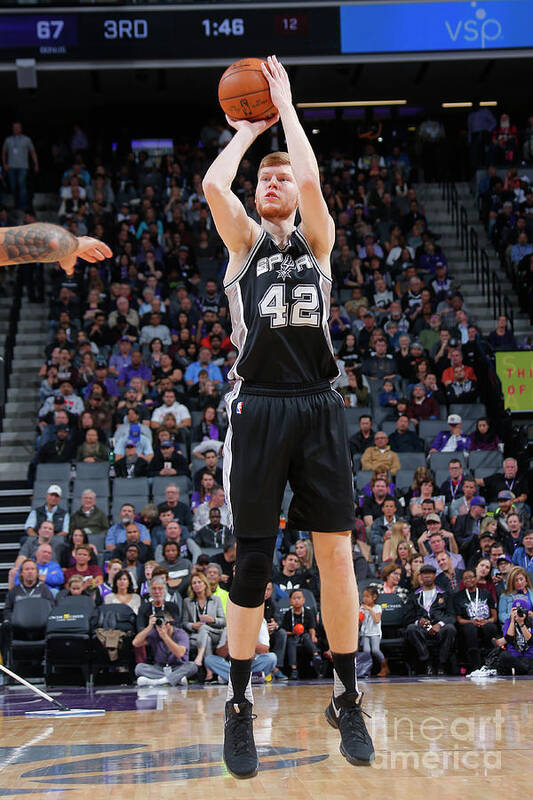 Davis Bertans Poster featuring the photograph San Antonio Spurs V Sacramento Kings by Rocky Widner