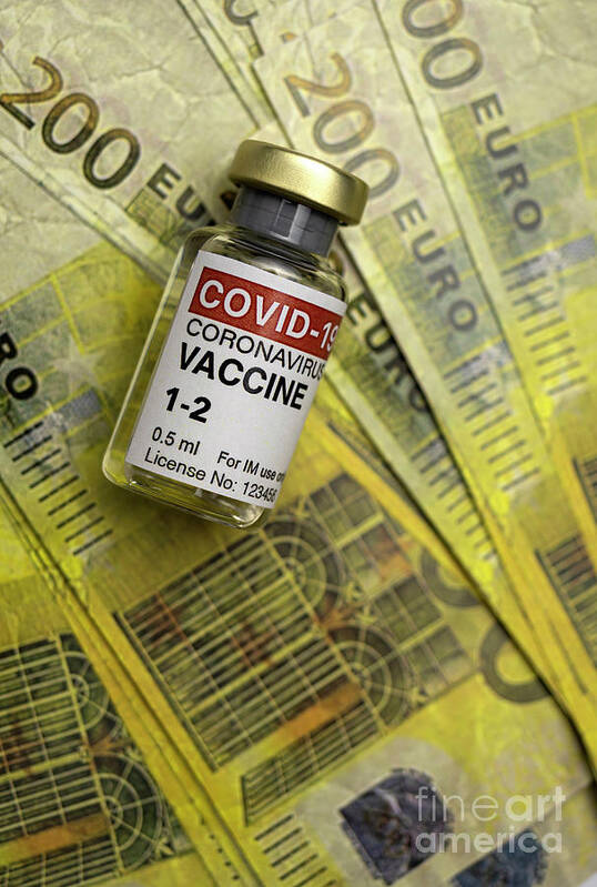 Financial Concept Poster featuring the photograph Cost Of Covid-19 Vaccine #3 by Digicomphoto/science Photo Library