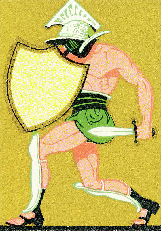 Adult Poster featuring the drawing Gladiator #3 by CSA Images