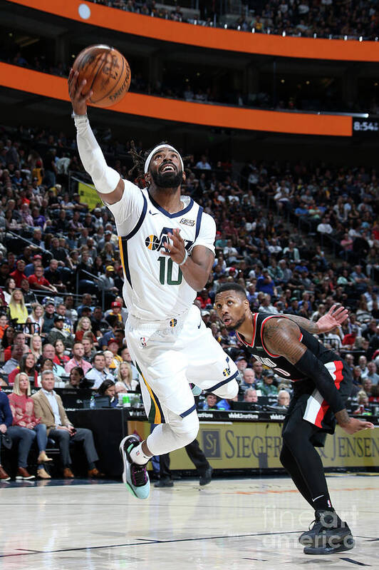 Mike Conley Poster featuring the photograph Portland Trail Blazers V Utah Jazz #4 by Melissa Majchrzak