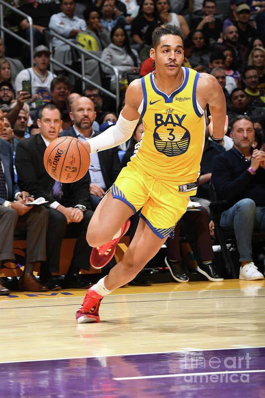 Jordan Poole Poster featuring the photograph Golden State Warriors V Los Angeles #40 by Andrew D. Bernstein