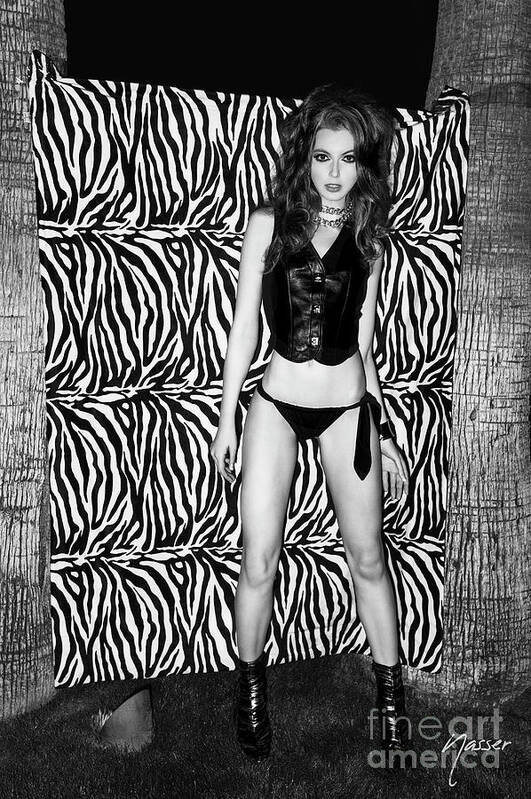 Top Artist Poster featuring the photograph 4258 Model Shantia Zebra Party Scottsdale Arizona IVCCLVIII by Amyn Nasser