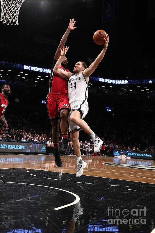 Bojan Bogdanovic Poster featuring the photograph Miami Heat V Brooklyn Nets #5 by Nathaniel S. Butler