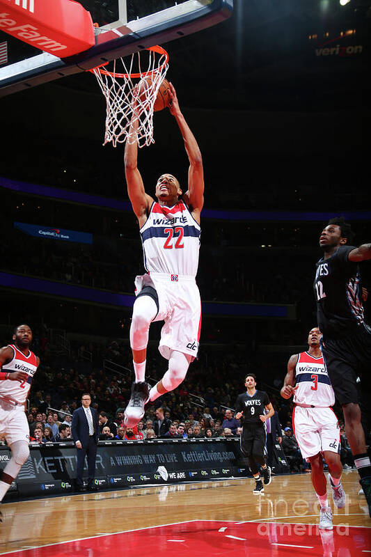 Otto Porter Jr Poster featuring the photograph Minnesota Timberwolves V Washington #5 by Ned Dishman
