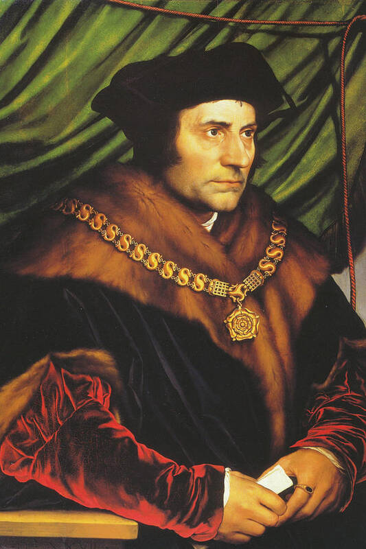 More Poster featuring the painting Sir Thomas More #5 by Hans Holbein the Younger