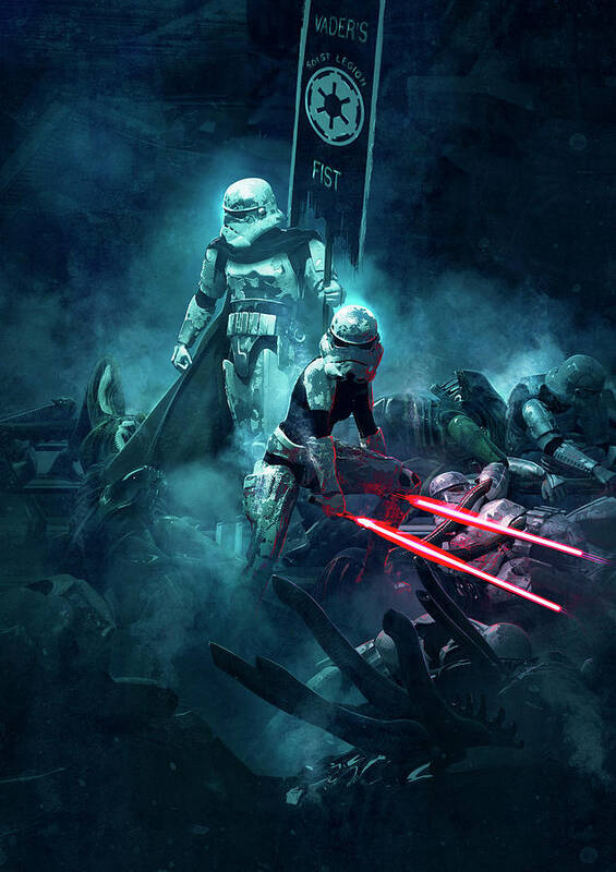 Star Wars Poster featuring the digital art 501 vs Aliens 4 by Guillem H Pongiluppi