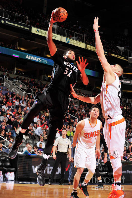 Karl-anthony Towns Poster featuring the photograph Minnesota Timberwolves V Phoenix Suns #6 by Barry Gossage