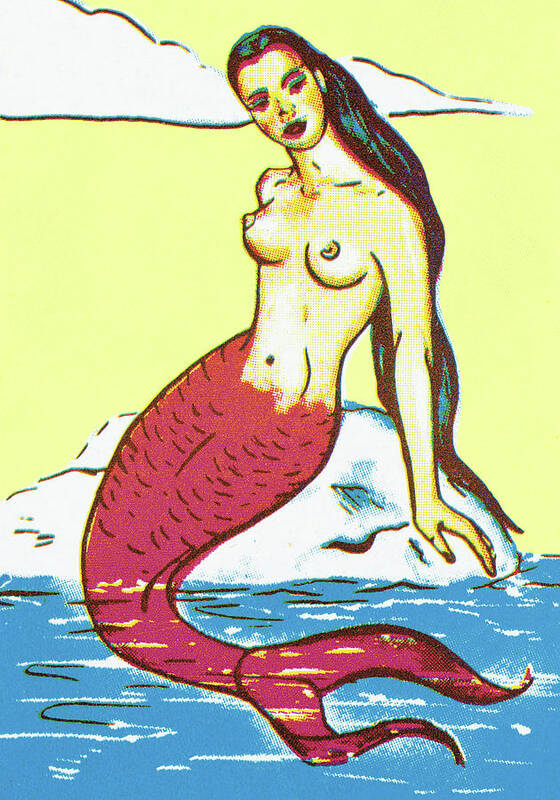 Attract Poster featuring the drawing Mermaid #7 by CSA Images