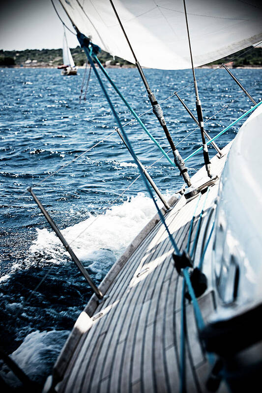 Curve Poster featuring the photograph Sailing In The Wind With Sailboat #8 by Mbbirdy