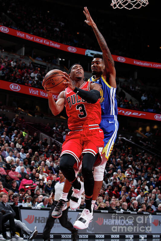 Shaquille Harrison Poster featuring the photograph Golden State Warriors V Chicago Bulls #9 by Jeff Haynes
