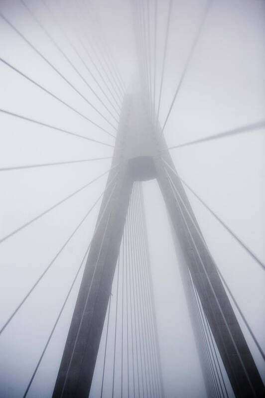 Hanging Poster featuring the photograph A Bridge In A Haze, Sweden by Hall, Ellinor