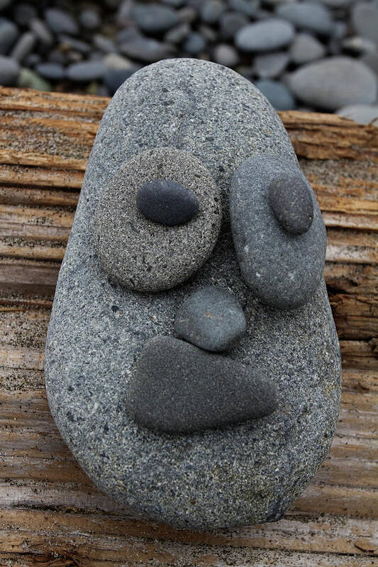 Driftwood Poster featuring the photograph A Face Made Of Pebbles by Roy Hsu