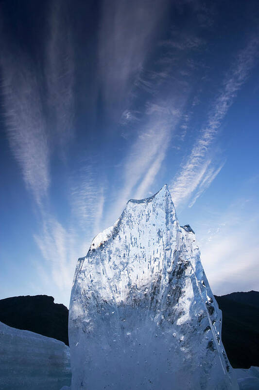 Scenics Poster featuring the photograph A Shard Of Aufeis Reaches Toward The by Mint Images - Art Wolfe