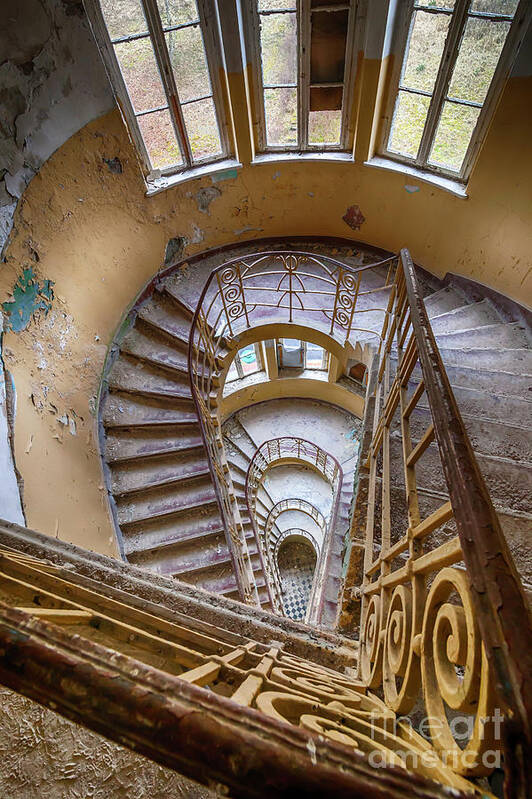 Built Structure Poster featuring the photograph Abandoned House Staircase by Katharina Muchow