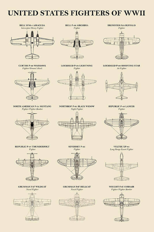 American Planes Of Ww2 Poster featuring the photograph American Fighters of WW2 by Mark Rogan