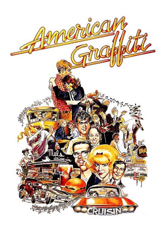 1970s Poster featuring the photograph American Graffiti -1973-. by Album