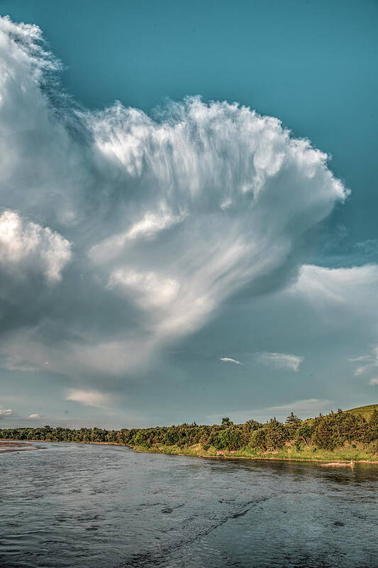 Niobrara River Poster featuring the photograph Anvil Over the River by Laura Hedien