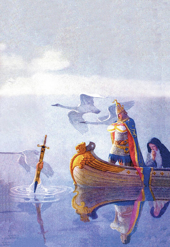 Arthur Poster featuring the painting Arthur and Excalibur by N.C. Wyeth