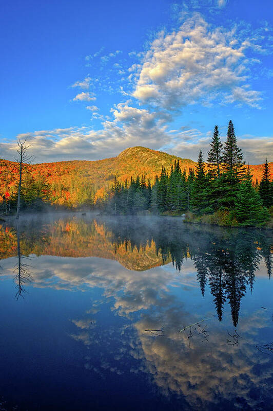 Cumulous Clouds Poster featuring the photograph Autumn Sky, Mountain Pond by Jeff Sinon