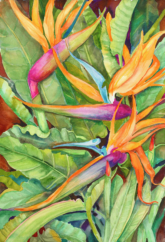 Flowers Poster featuring the painting Birds Of Paradise by Joanne Porter