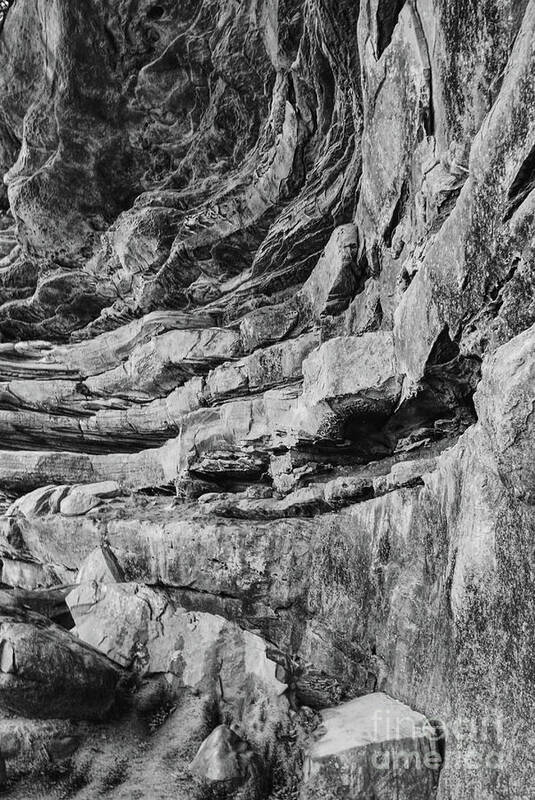 Tennessee Poster featuring the photograph Black And White Sandstone Cliff by Phil Perkins