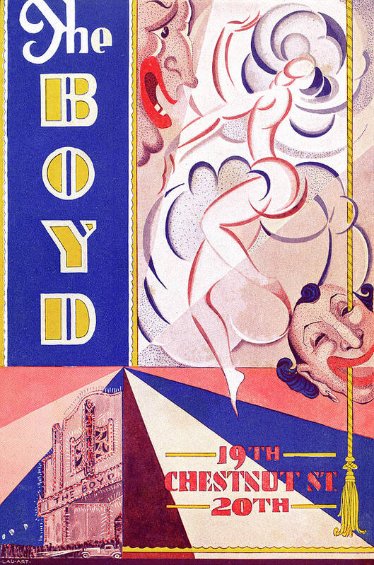 Boyd Theatre Poster featuring the mixed media Boyd Theatre Playbill Cover by Lau Art