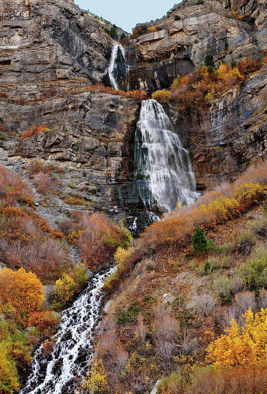 Scenics Poster featuring the photograph Bridal Veil Falls In Provo Canyon by Utah-based Photographer Ryan Houston