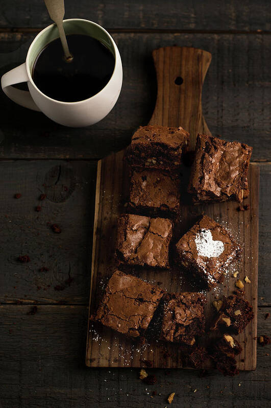 Cutting Board Poster featuring the photograph Chocolate Fudge Brownies by Photo By Asri' Rie