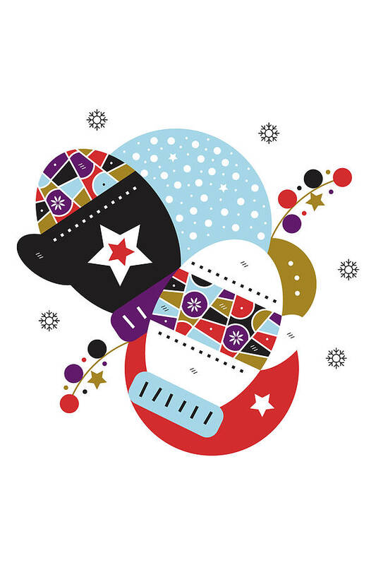 Christmas Mittens Poster featuring the digital art Christmas Mittens by Melissa Maxwell