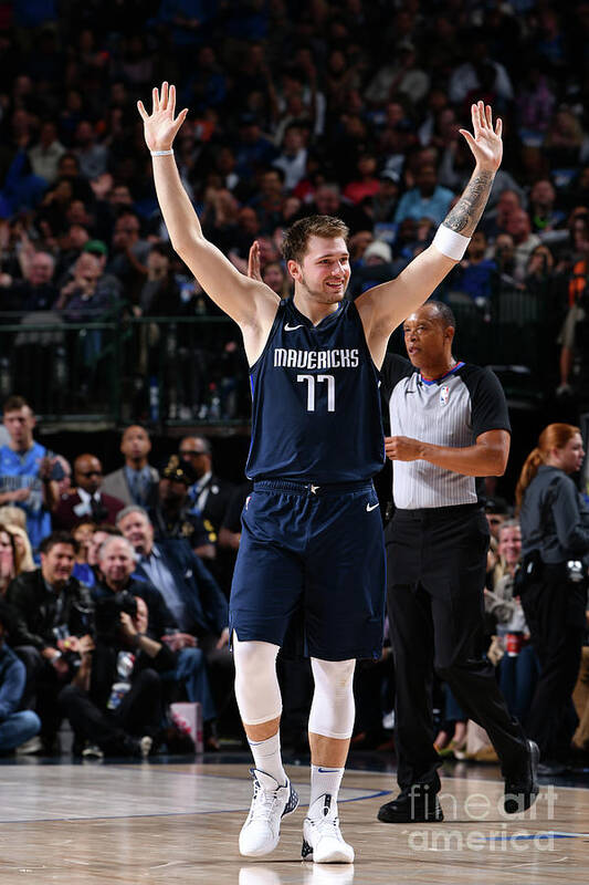 Luka Doncic Poster featuring the photograph Cleveland Cavaliers V Dallas Mavericks by Glenn James