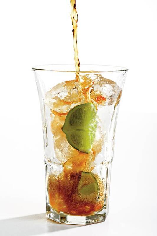 White Background Poster featuring the photograph Cuba Libre Drink, Close-up by Creativ Studio Heinemann