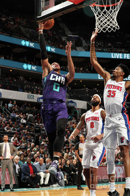 Miles Bridges Poster featuring the photograph Detroit Pistons V Charlotte Hornets by Kent Smith