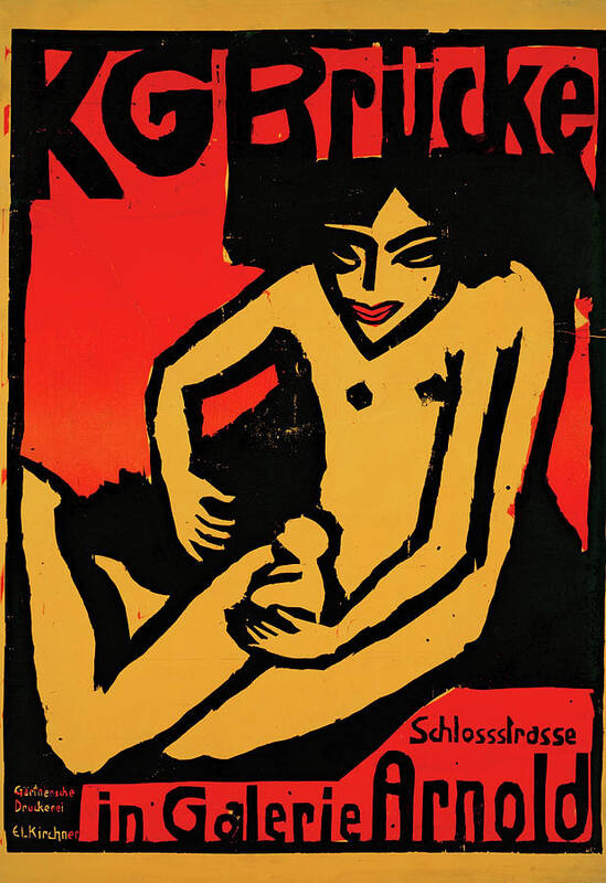 Ernst Ludwig Kirchner Poster featuring the painting Die Brucke at the Arnold Gallery Dresden by Ernst Ludwig Kirchner