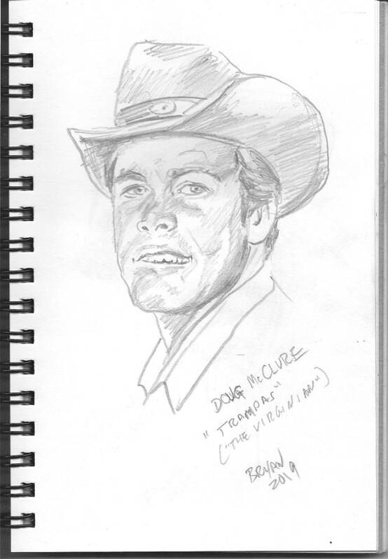 Doug Mcclure Poster featuring the drawing Doug McClure by Bryan Bustard