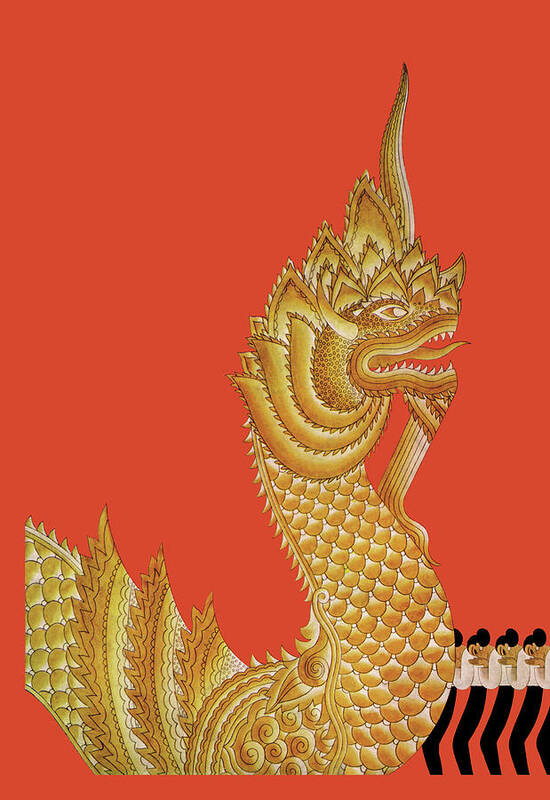 Dragon Poster featuring the painting Dragon Temple of Siam by Frank McIntosh