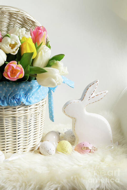 Easter Poster featuring the photograph Easter Rabbit Nest by Anastasy Yarmolovich